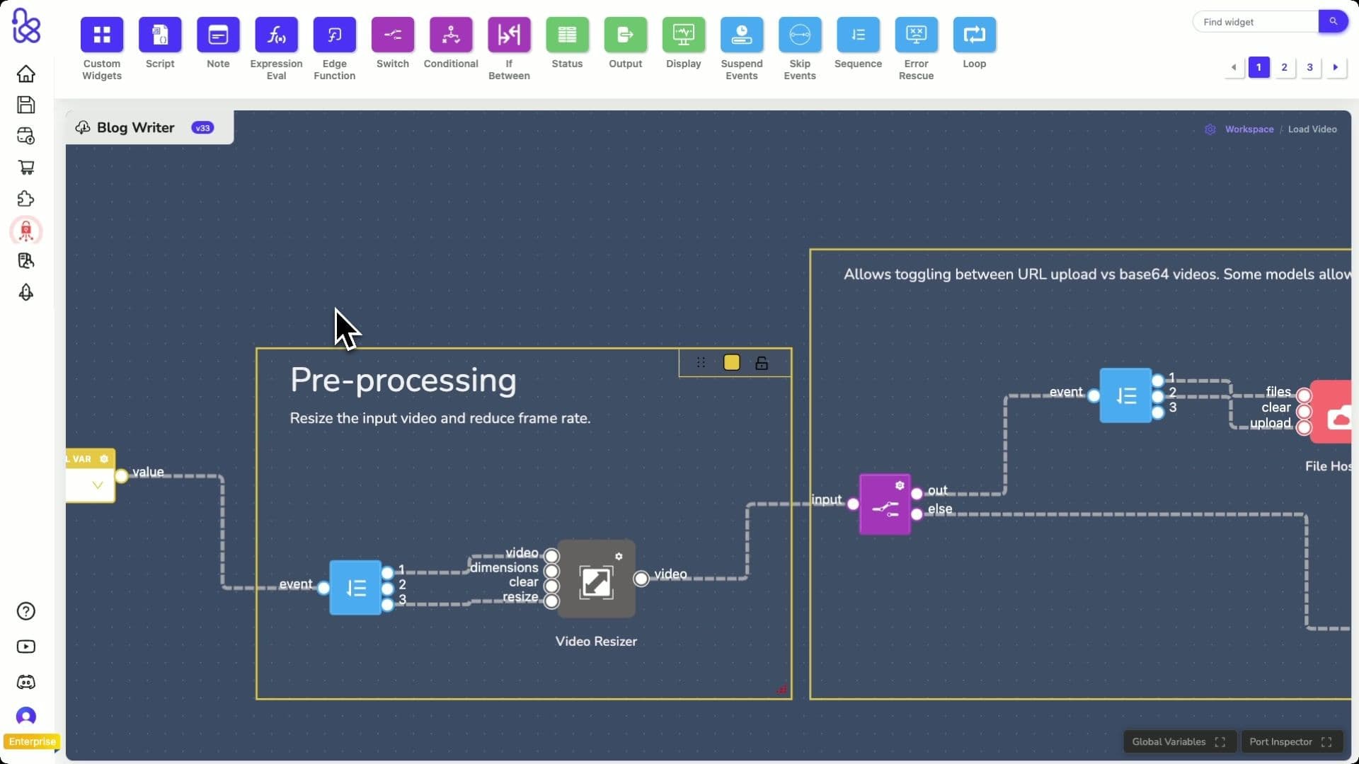 Pre-processing block with Video Resizer agent